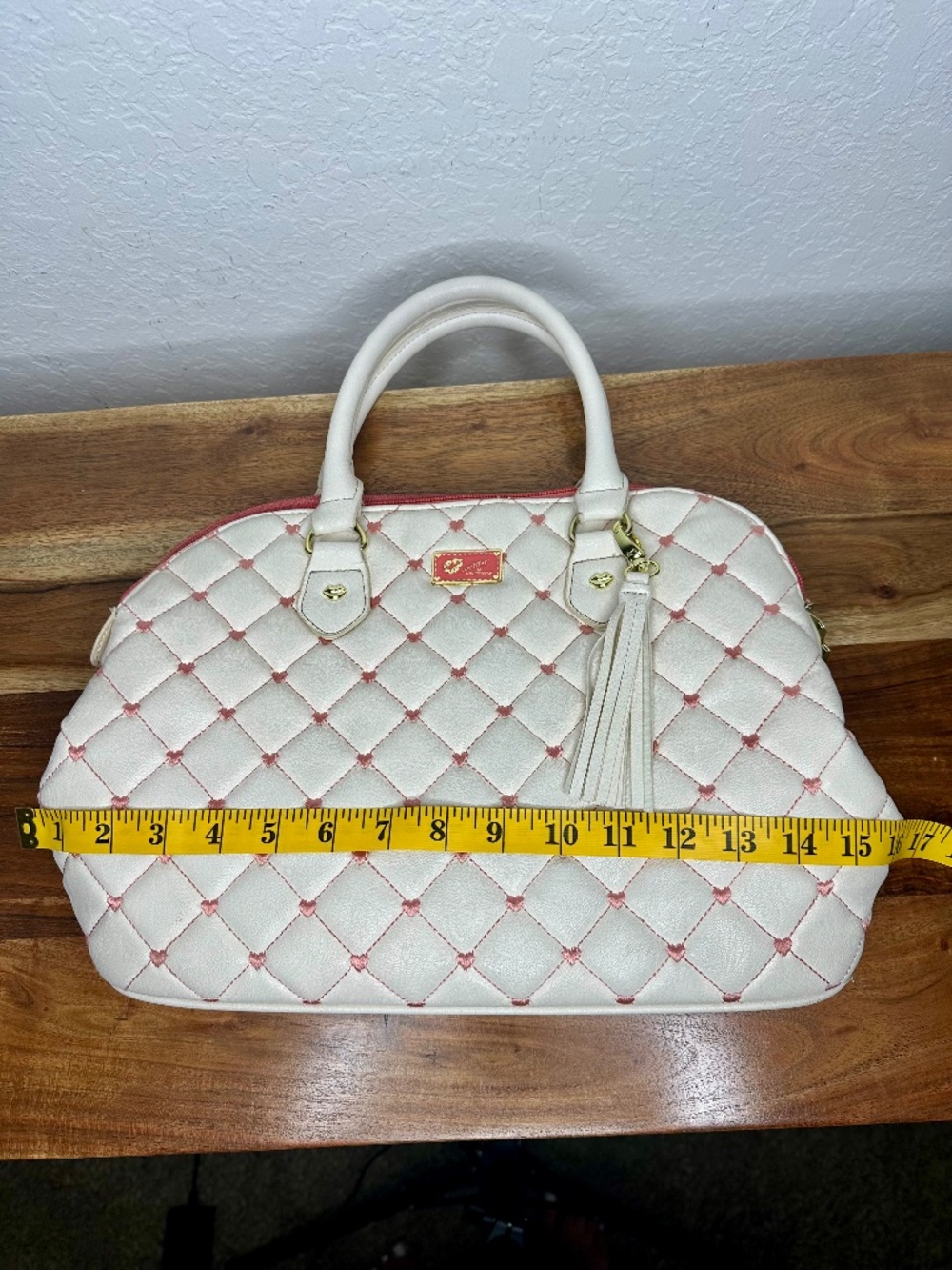 Luv Betsey by Betsey Johnson Faux Leather Quilted Satchel/ Handbag - Picture 11 of 16